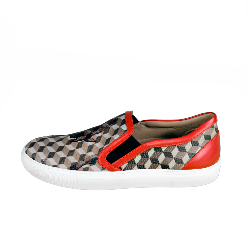SLIP-ON Men Black/Brown-Orange