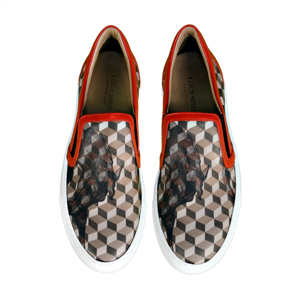 SLIP-ON Men Black/Brown-Orange - Image 2