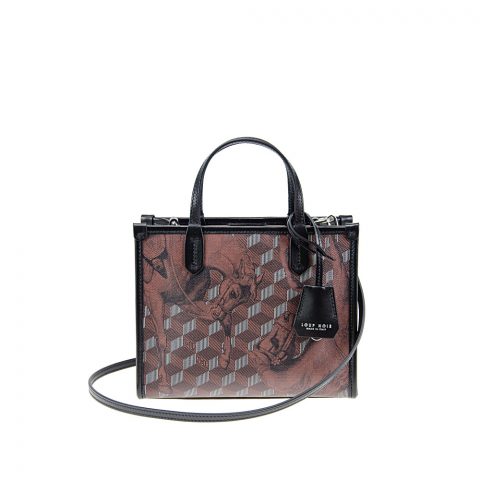 DEAUVILLE MINI SHOPPER Toile Chestnut/Black