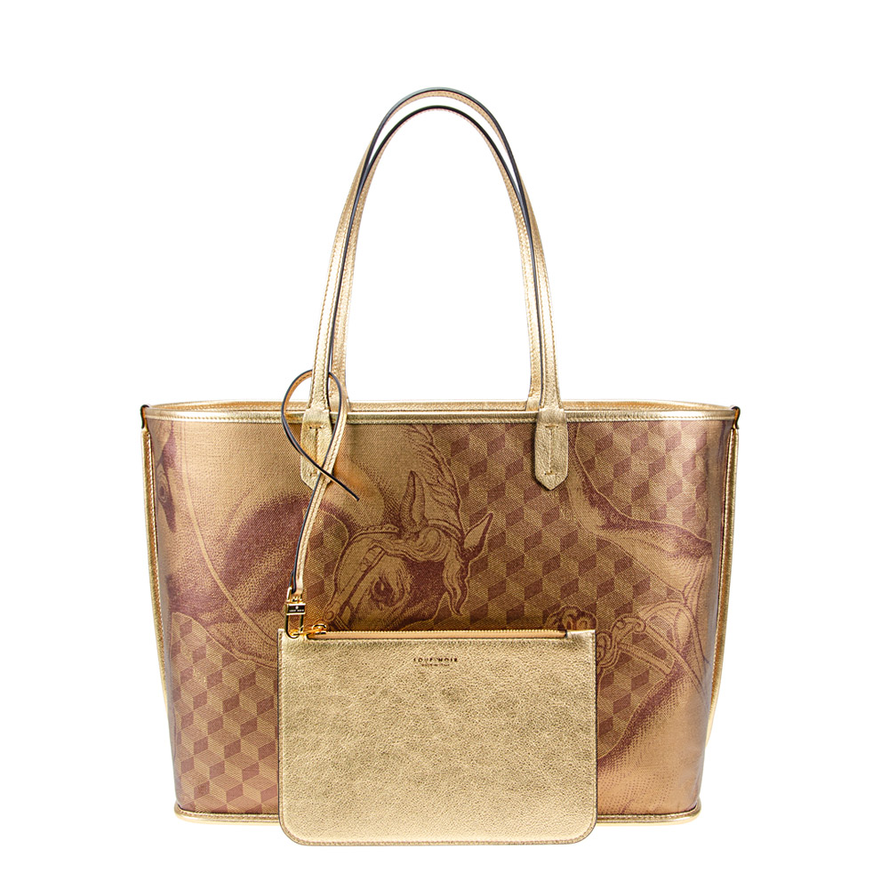 LEATHERLINED ST. TROPEZ SHOPPER SMALL Toile Gold - Image 2