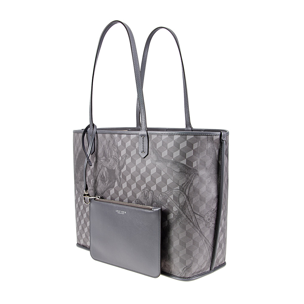 LEATHERLINED ST. TROPEZ SHOPPER SMALL Toile Platinum - Image 3