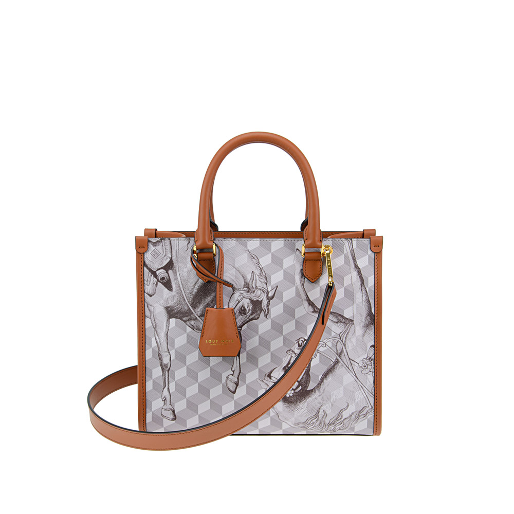 MINI SPIAGGIA TOTE BAG Cheval Sand/Toffee