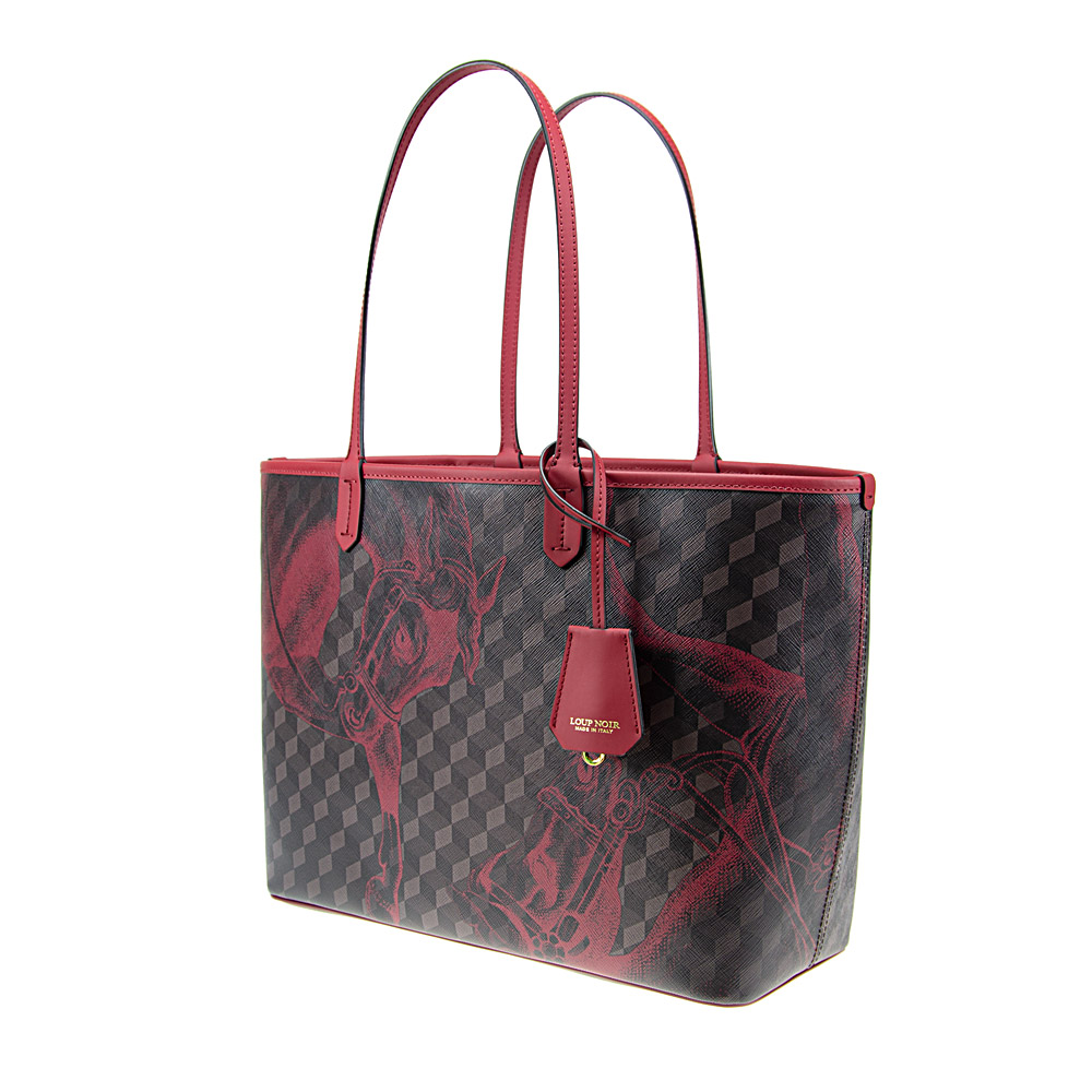 SHOPPER SMALL Cheval Brown Burgundy - Image 2