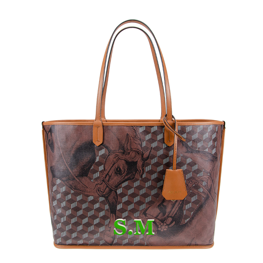 ST. TROPEZ SHOPPER SMALL Toile Chestnut/Toffee - Image 4