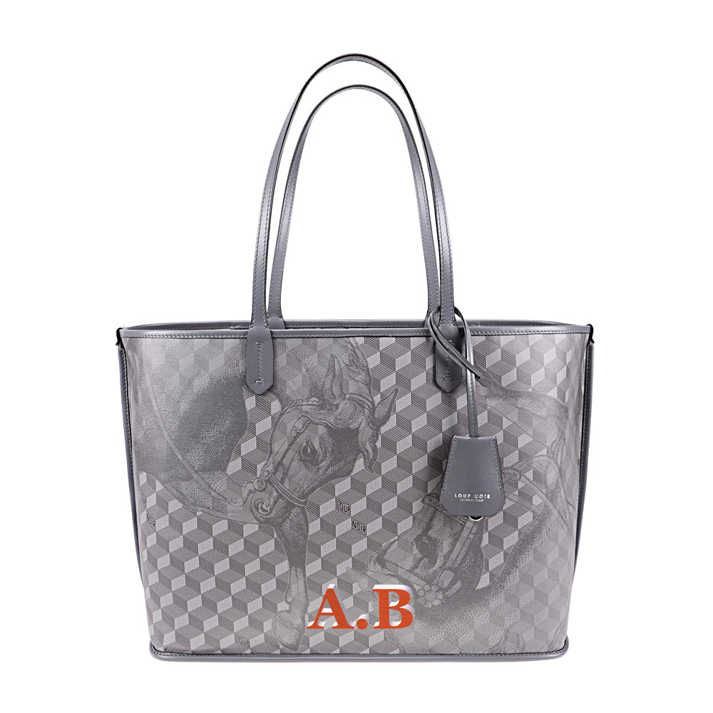 LEATHERLINED ST. TROPEZ SHOPPER SMALL Toile Platinum - Image 5