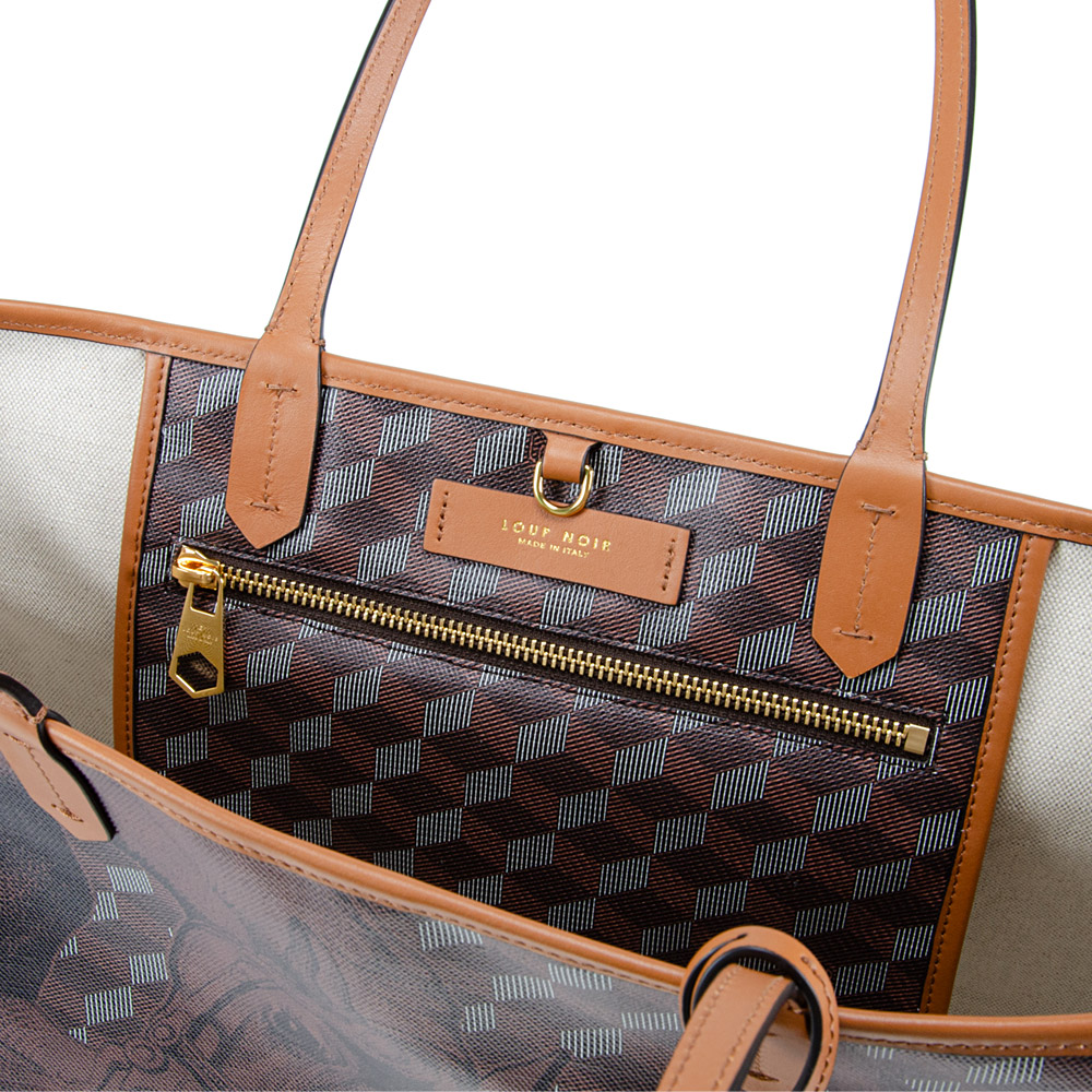 ST. TROPEZ SHOPPER SMALL Toile Chestnut/Toffee - Image 3