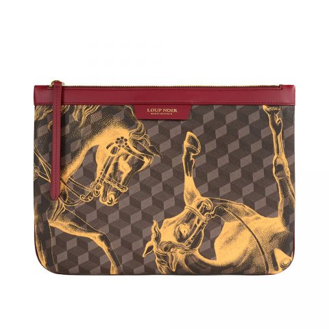 XL POUCH Cheval Brown/Saffron
